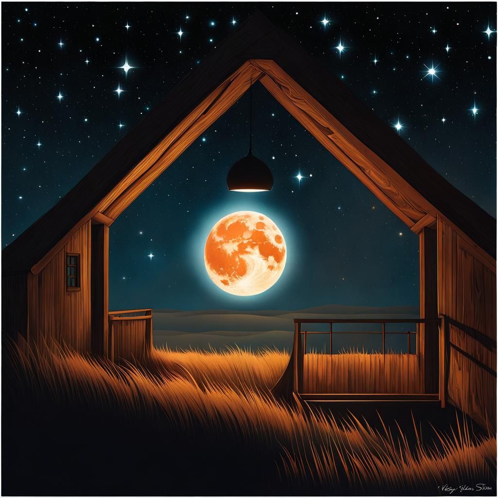 Burning Stars Shining Brightly in the Night Sky