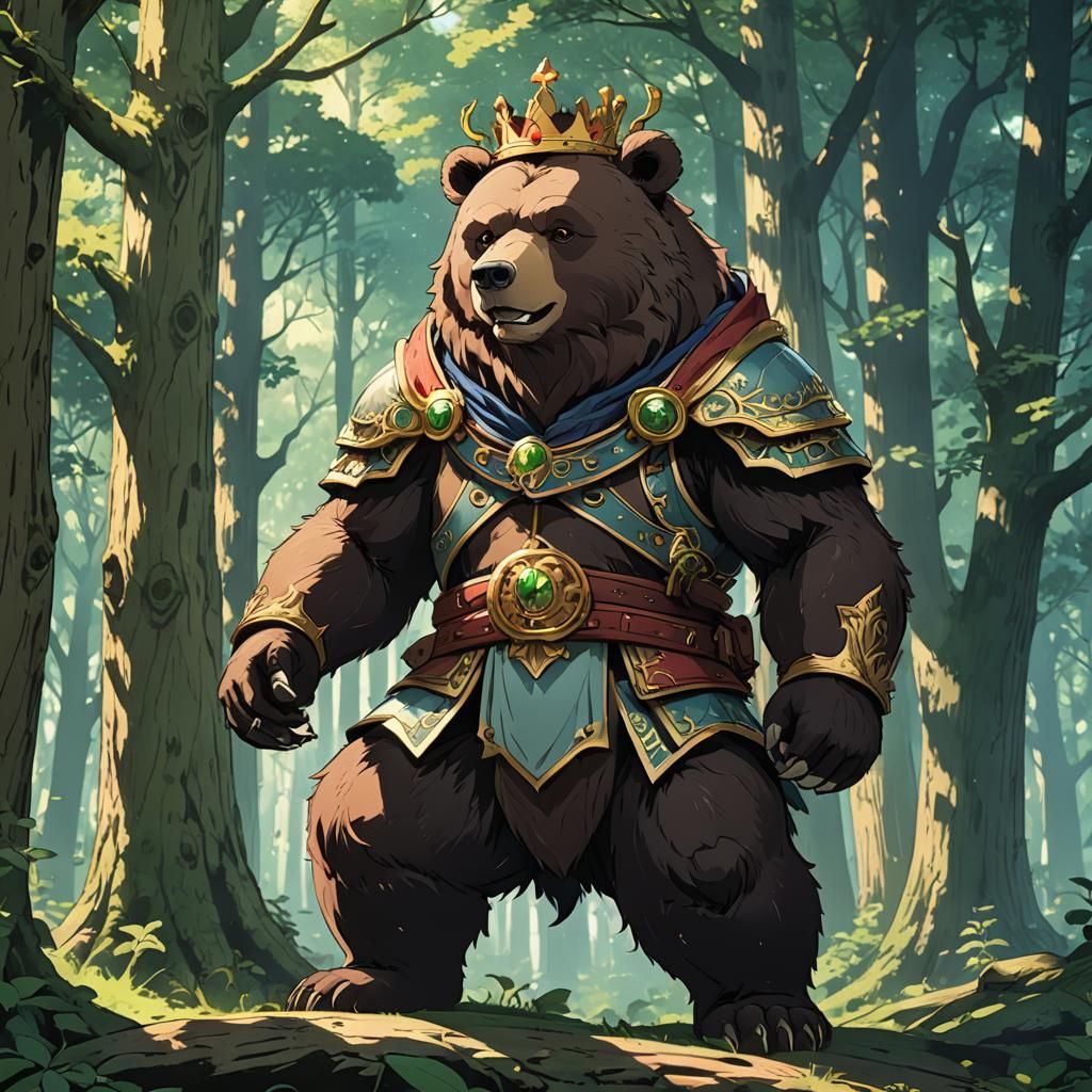 Anime Bear Prince in Whispering Woods