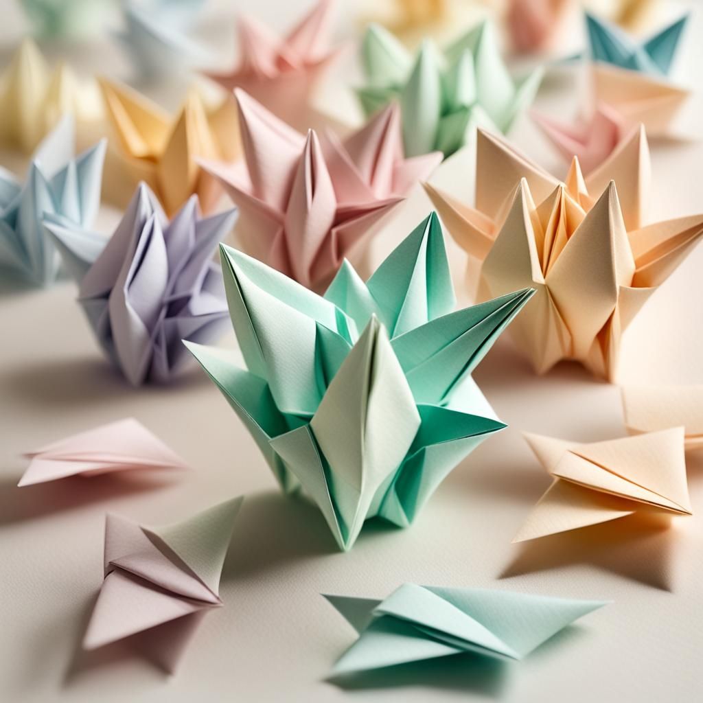 Pastel Origami Wild Spirit Papercraft Sculpture