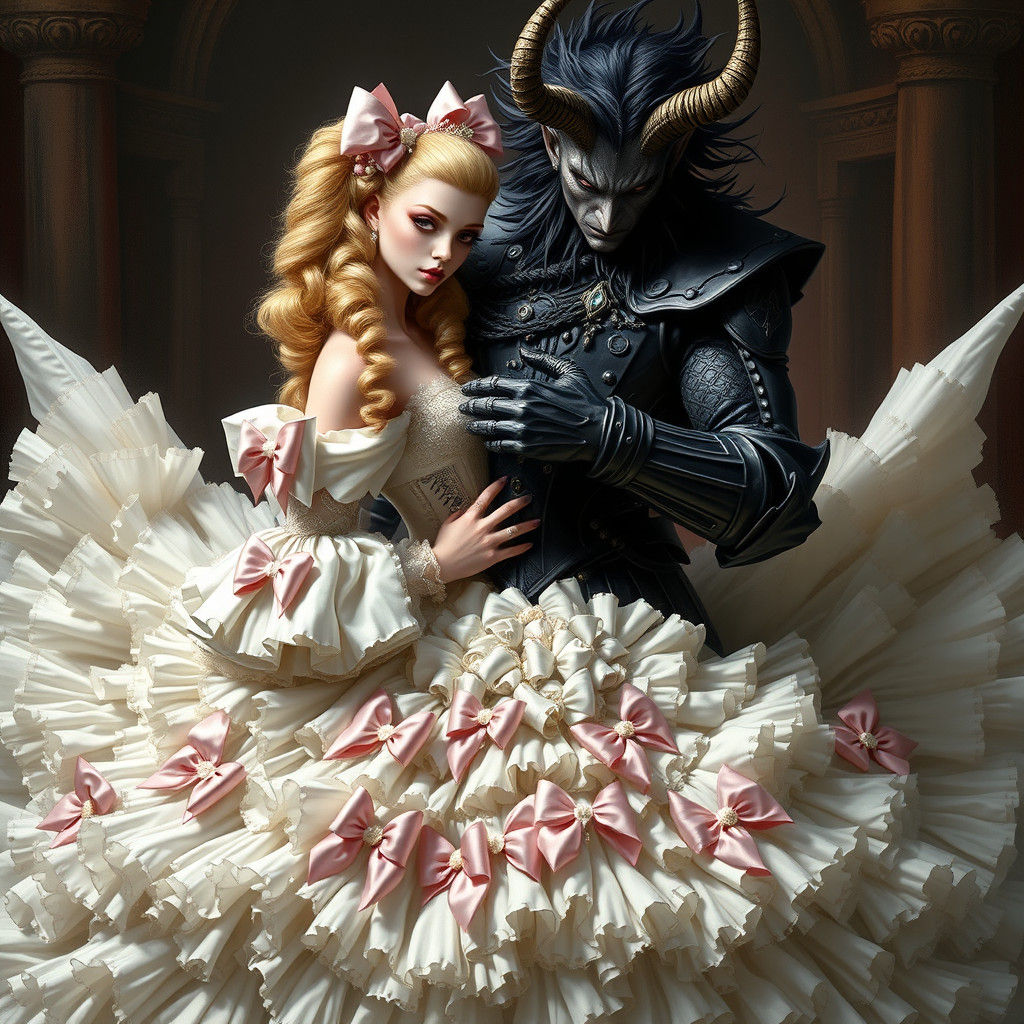 Demon King Buttons Absurd Wedding Dress