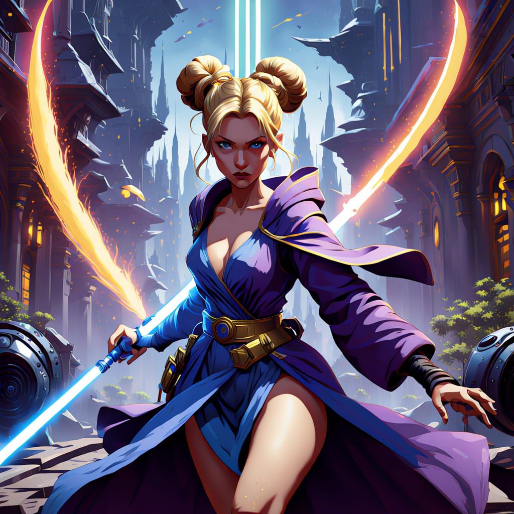 Cinderella Jedi Knight in Anime Style