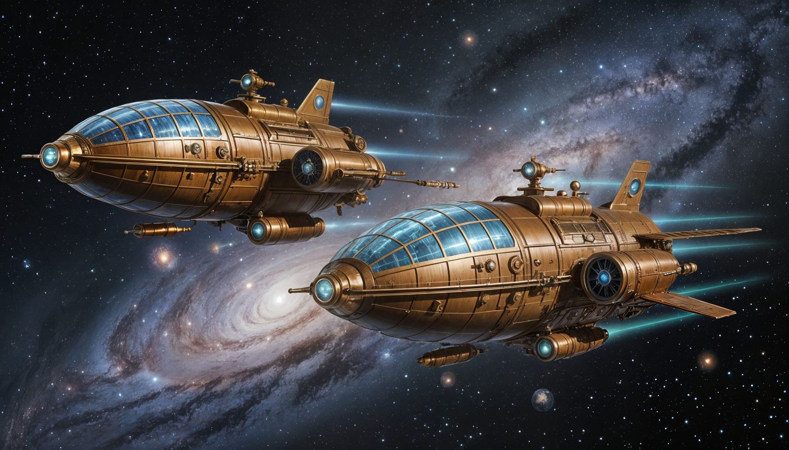Steampunk Spaceships Soaring Among the Stars