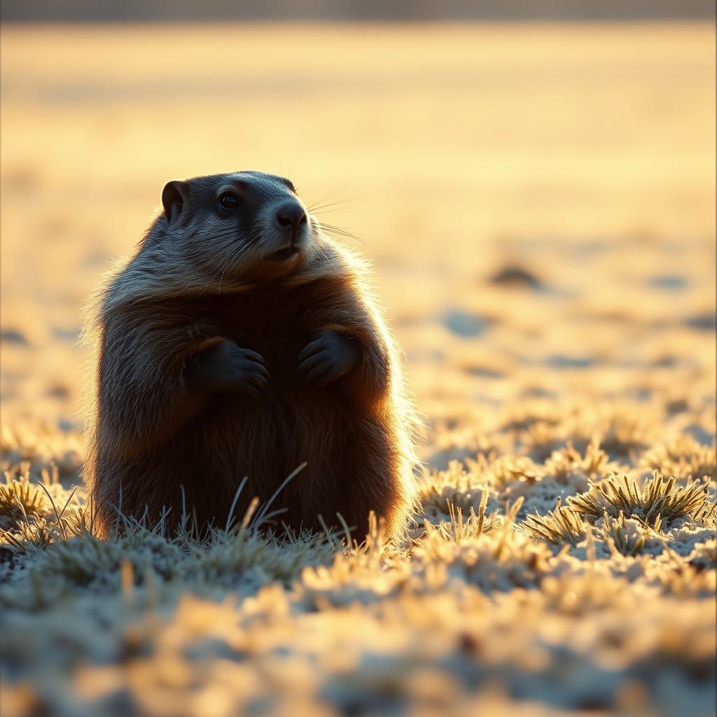 Regal Groundhog Seeks Shadow on Winter's Fate