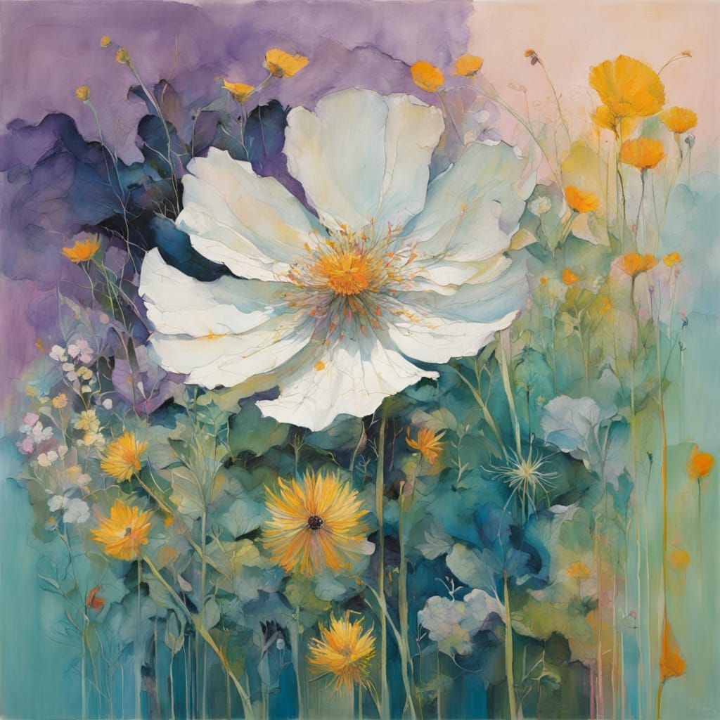 Vibrant Abstract Wildflower Blooms