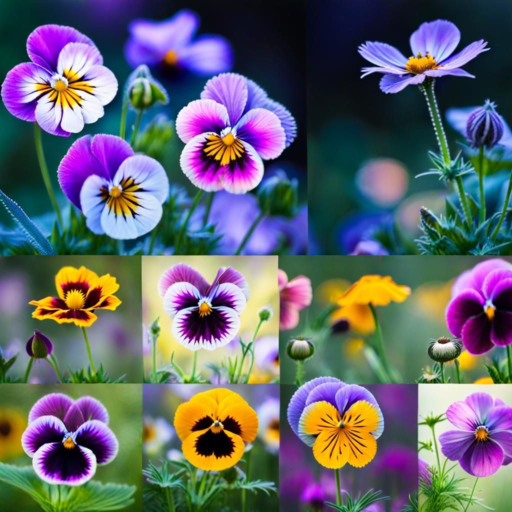 Kaleidoscopic Wildflower Meadow in Storybook Style
