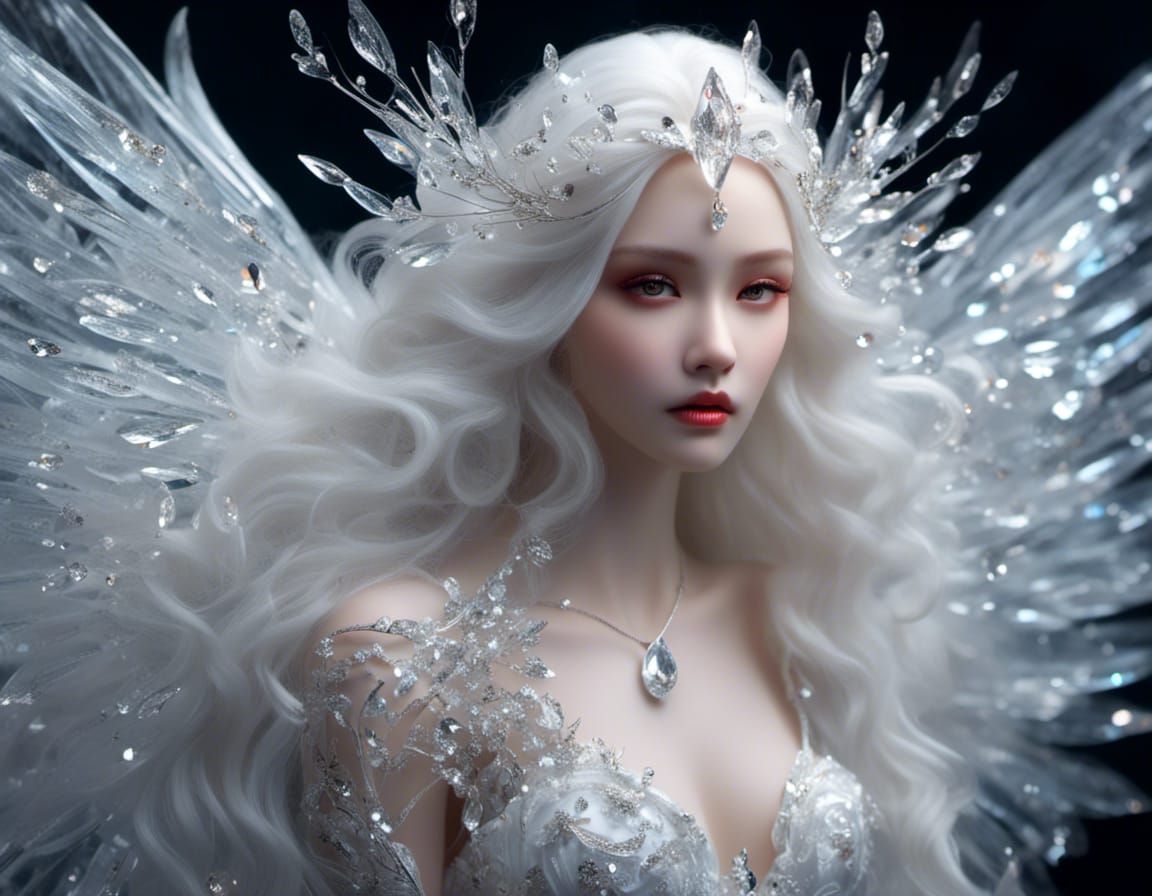 Crystal Fairy with Sparkling Gown and Wings