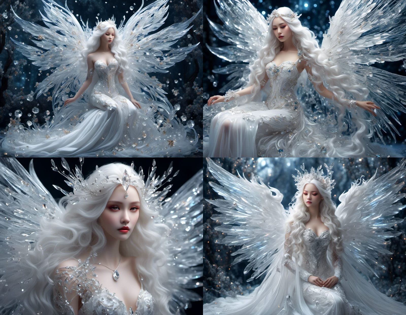 Mystical Crystal Fairy with Sparkling Gown