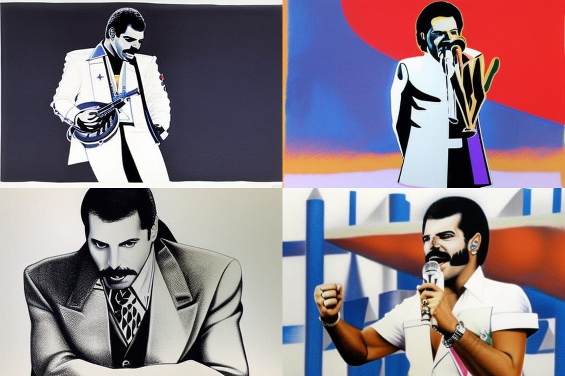 Crayon Drawing of Freddie Mercury at Live Aid