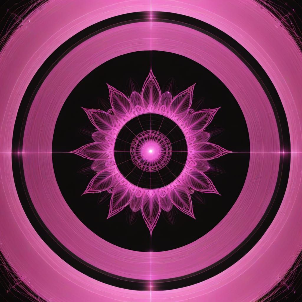 Harmonic Pink Frequency on Black Background