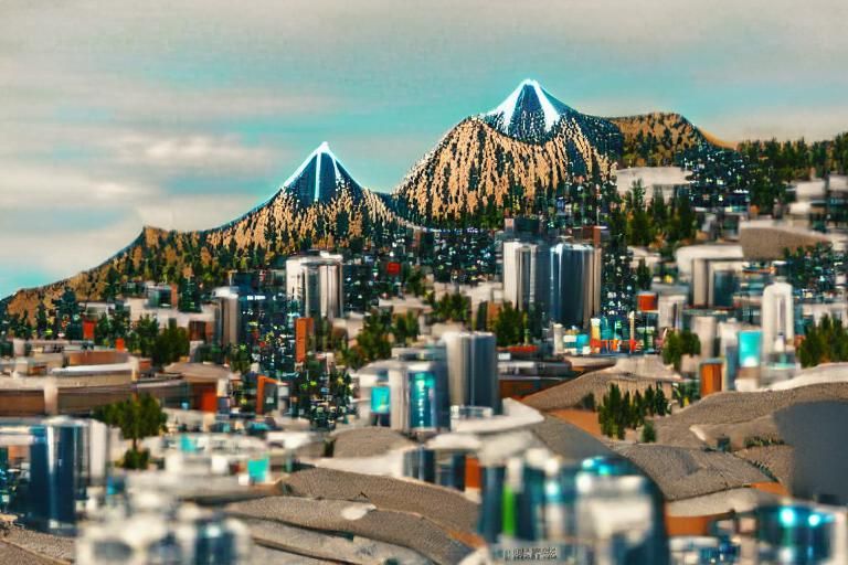 Mountain Cityscape: An AI Interpretation
