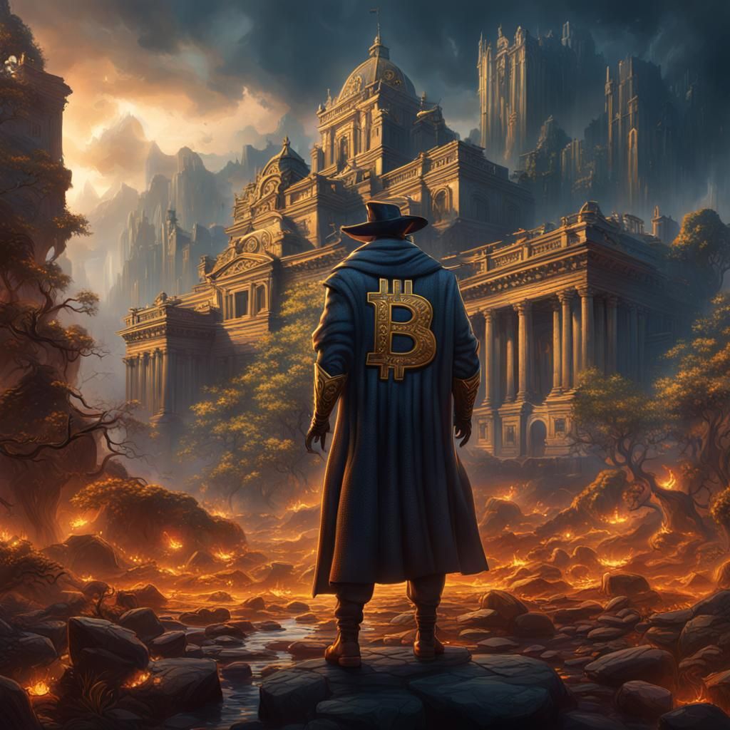 Detailed Matte Painting of Early Bitcoin Investor