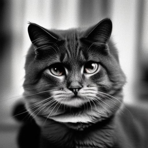 Eerie Cat Portrait in Horror Style