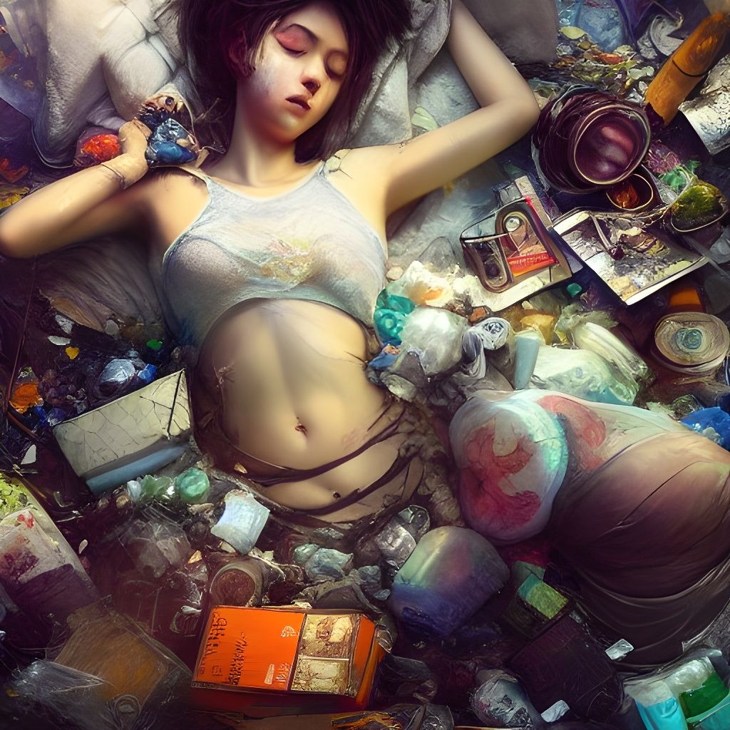 Depressed Goddess Sleeping: Intricate Fantasy Art