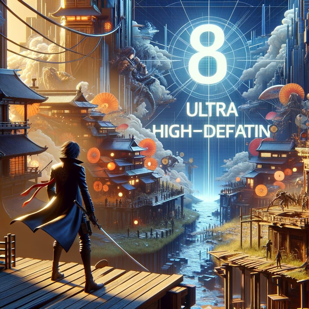 Japanese Anime-Inspired Video Game Sale Logo in 8K Resolutio...