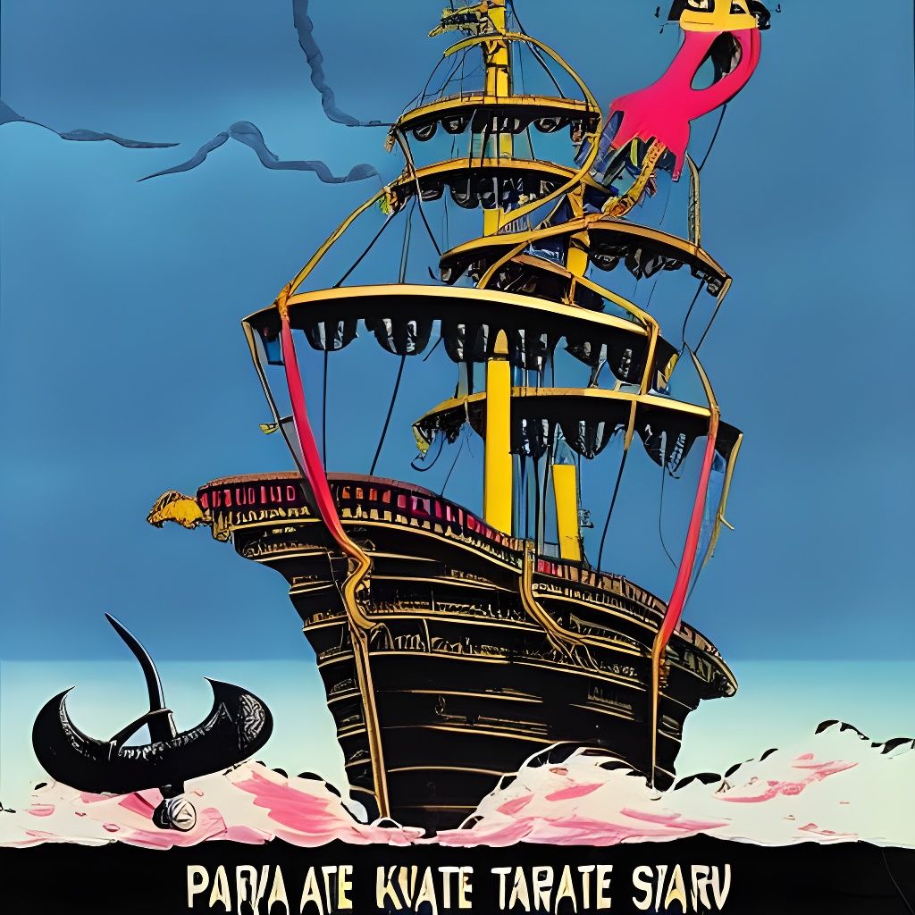 Pirates Battle Kraken: Sci-Fi Horror Movie Poster