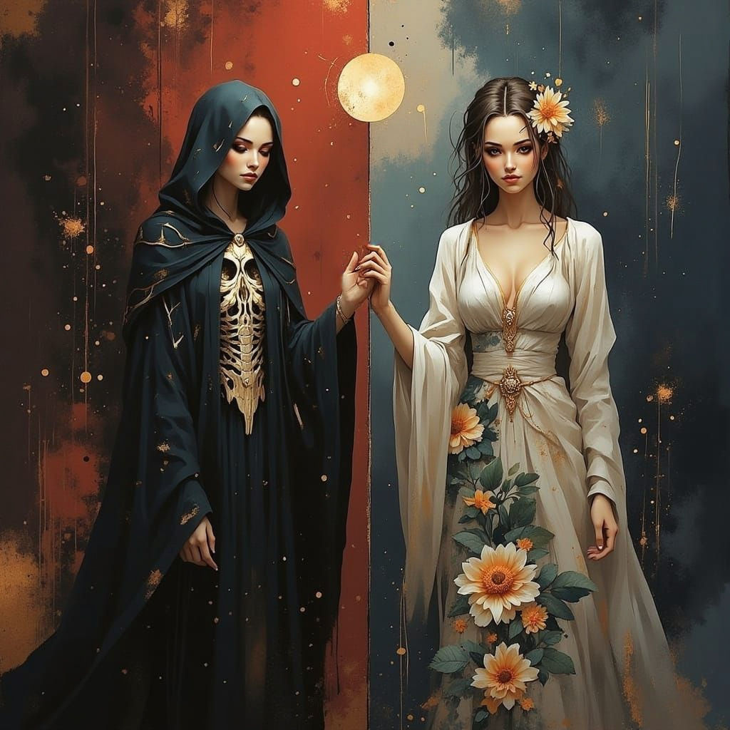 Goddesses of Death and Spring in Mirror Image