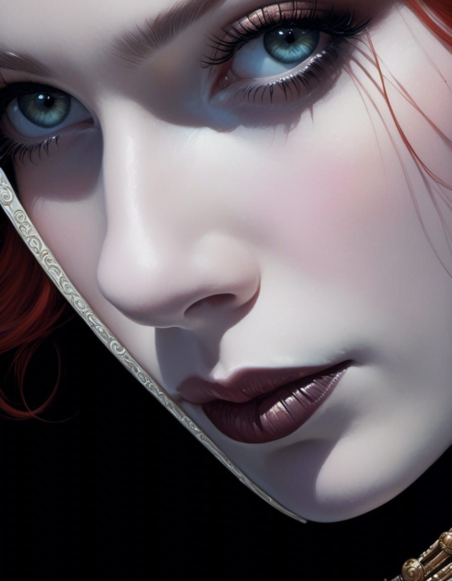 Red-Haired Jedi in Rococo Style Portrait