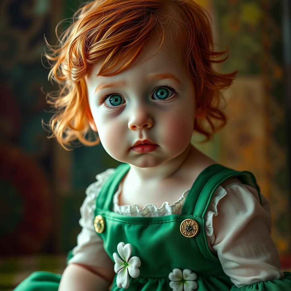 Hyperrealistic Portrait of an Irish Baby
