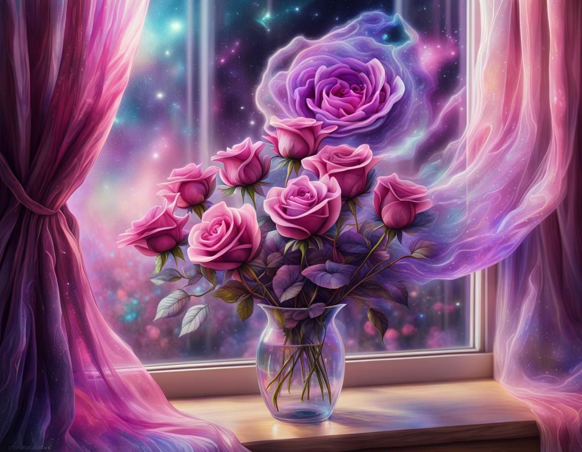 beautiful pink and purple rose bouquet