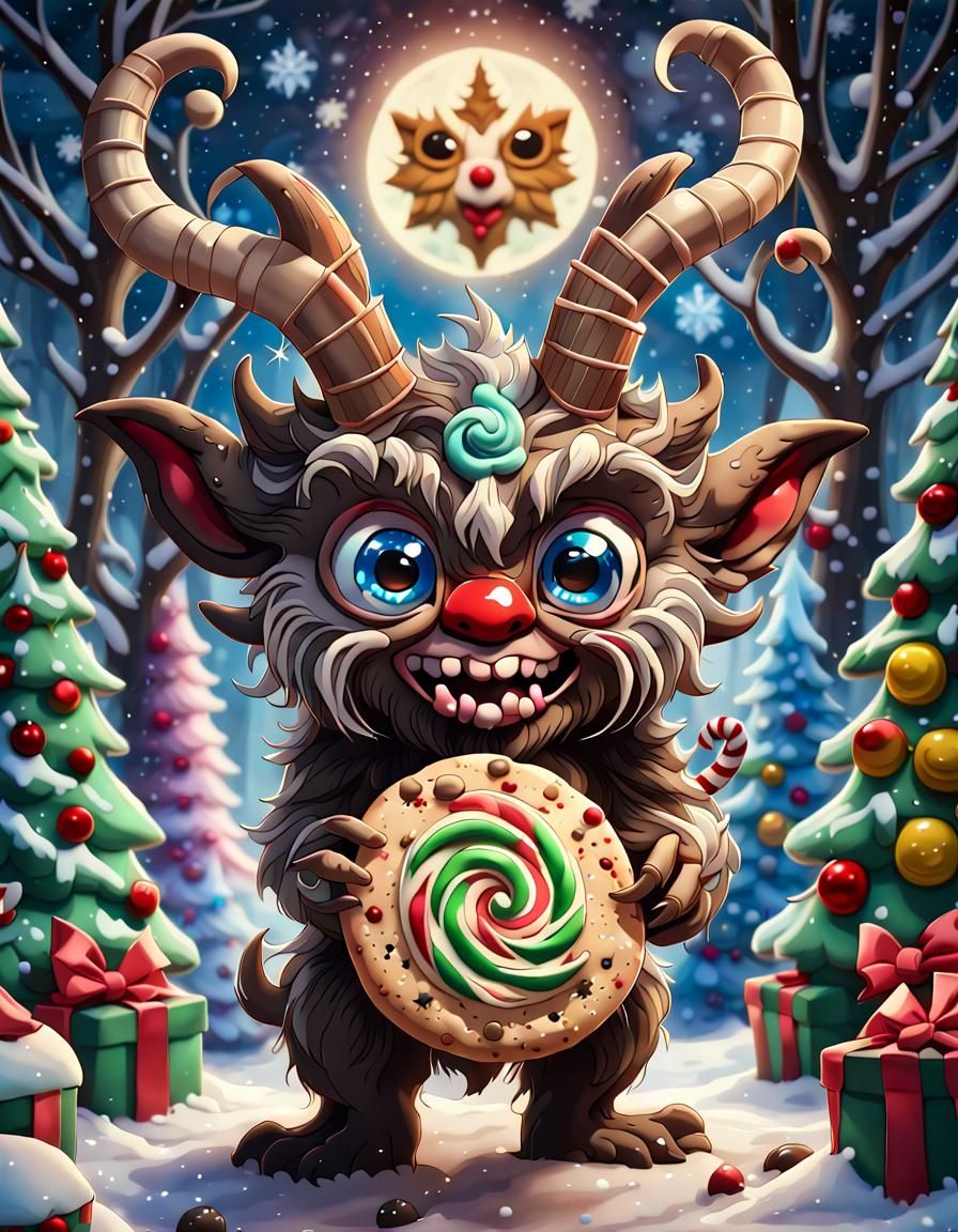 Majestic Christmas Wonderland in Vibrant Pokemon Forest Styl...