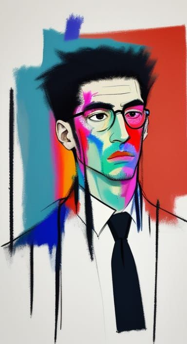 Abstract Expressionism Portrait in Rothko Style