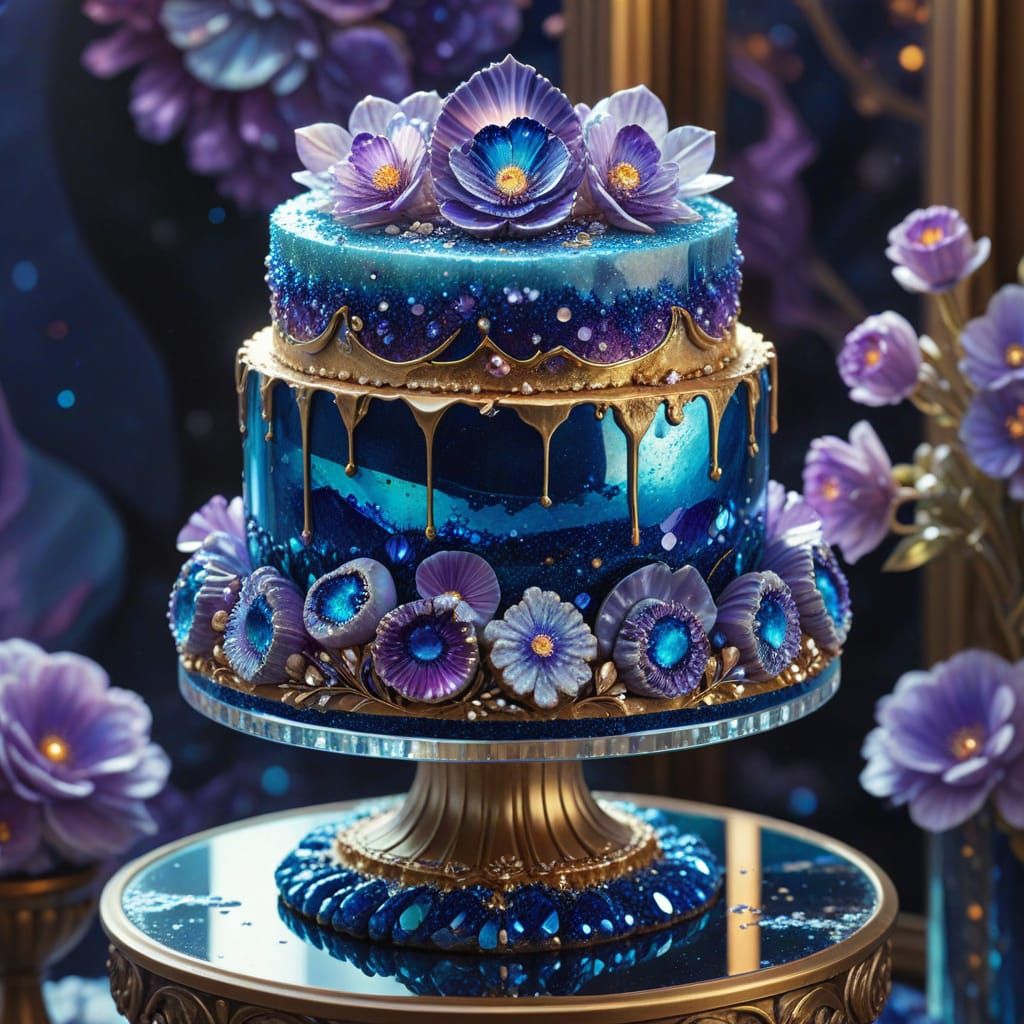 Gemstone Geode Wedding Cake in Art Nouveau Style