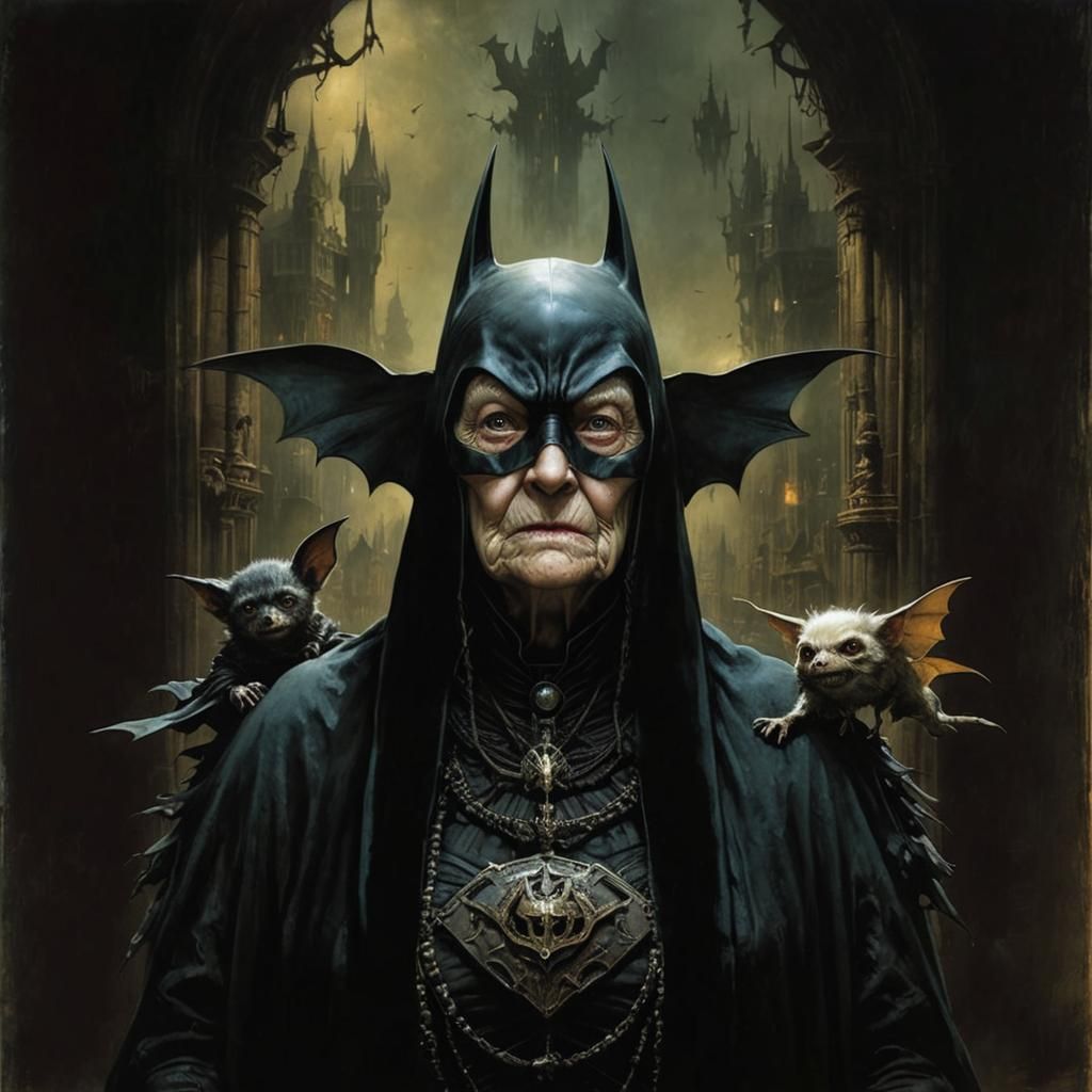 Disturbing Old Woman as Batman Flies into Archive