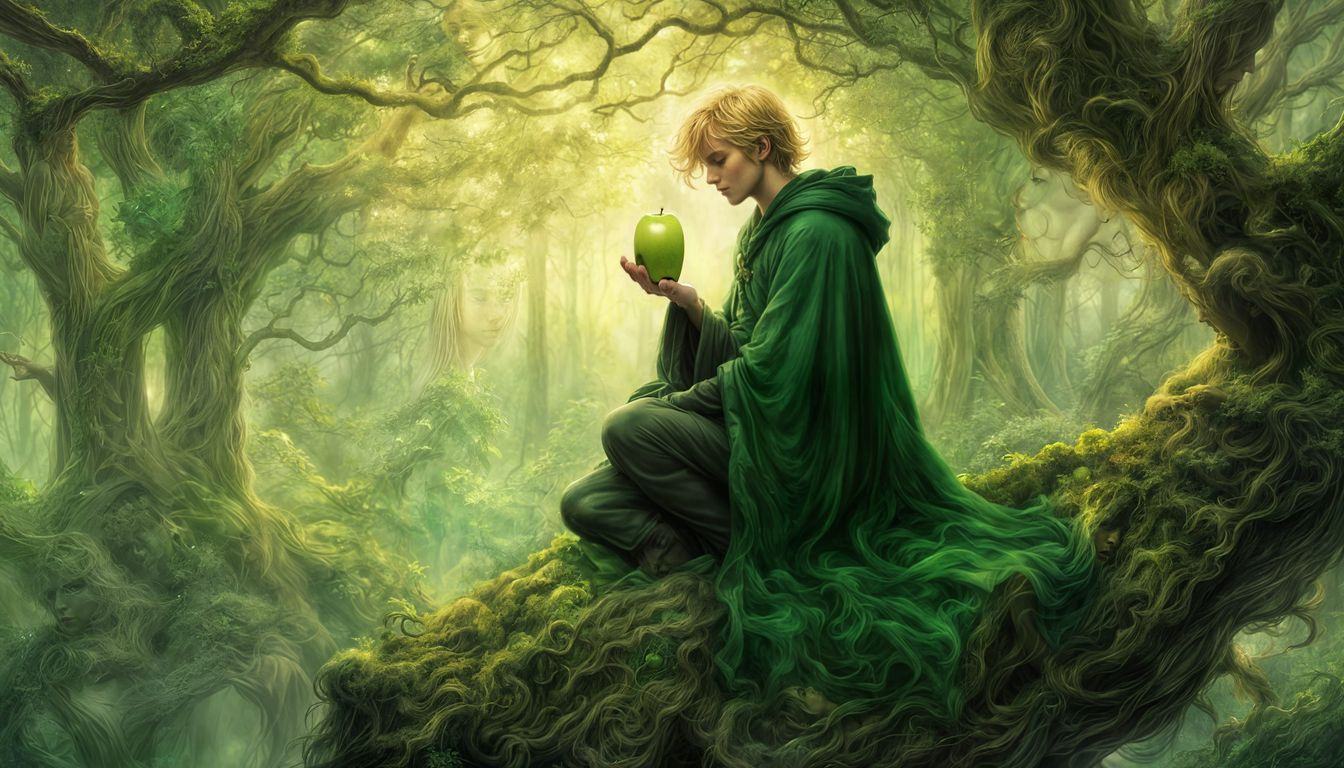 Slytherin Youth Adores Glowing Green Apple in Mystical Lands...