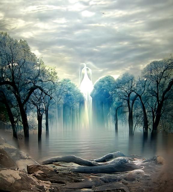 Ethereal Forest Spirit World with Divine Light