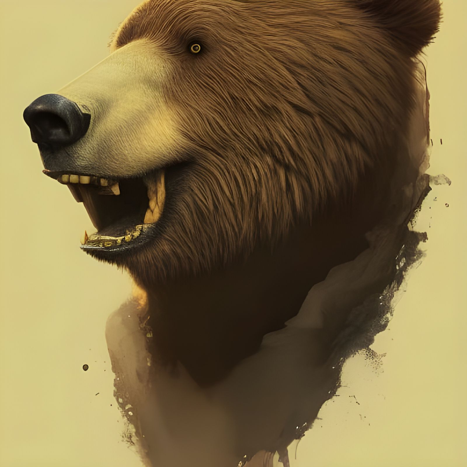 Woman with Bear Nose: Hyperdetailed Concept Art