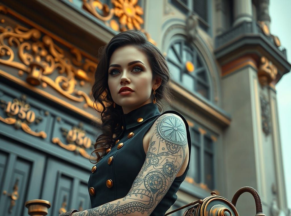 Steampunk Siren Unveiled in 1920s Glamour