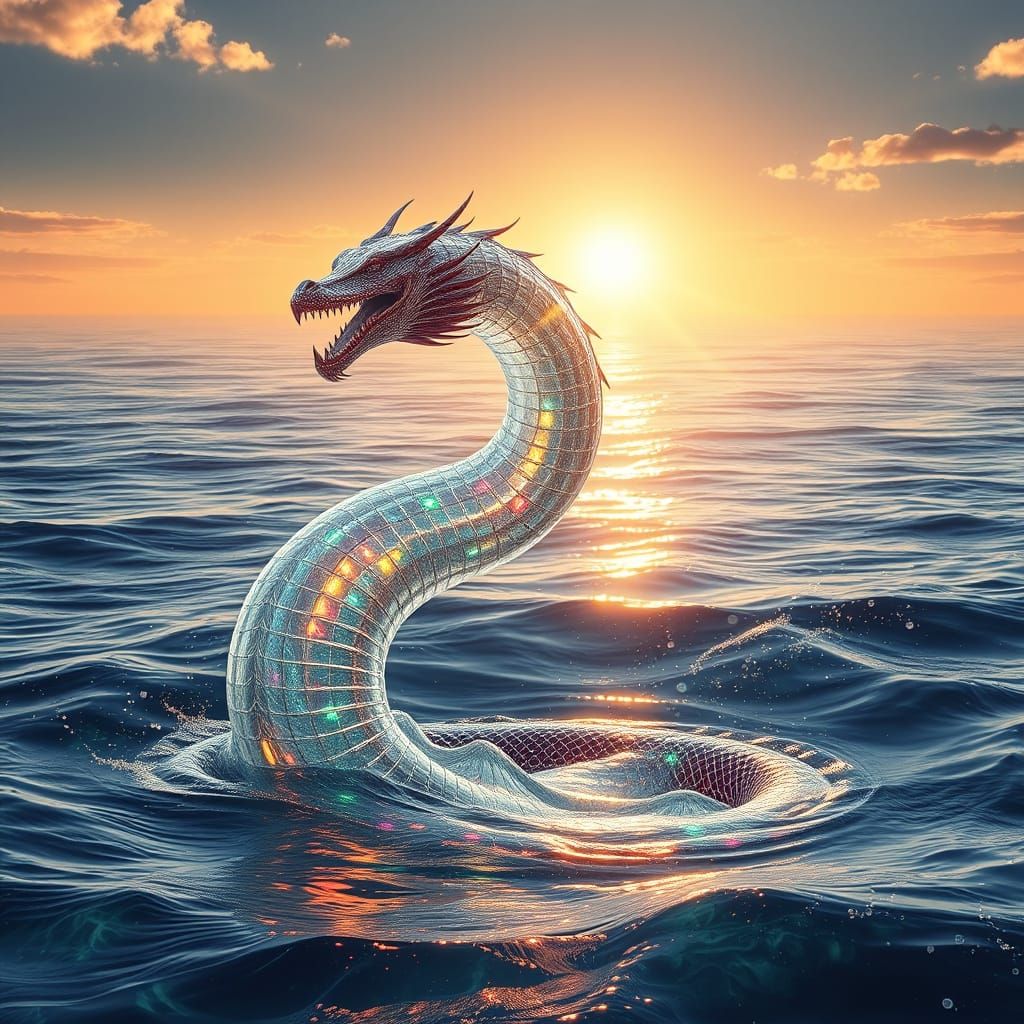 Disco snake out of the water