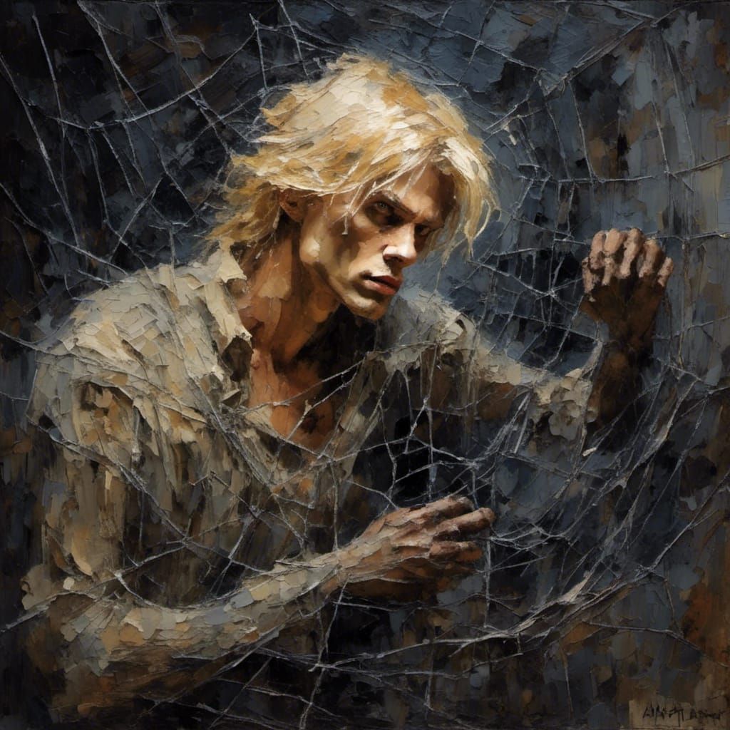 Prince Caught in Spider-Fairy's Impasto Web