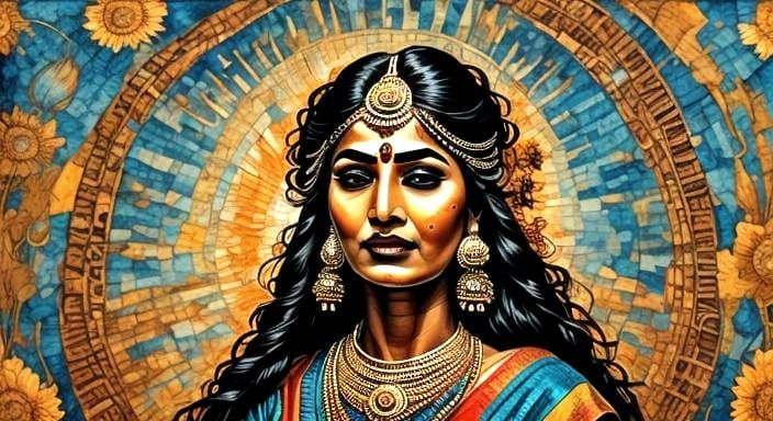 Elegant Indian Goddess in Steam Punk Summer Attire