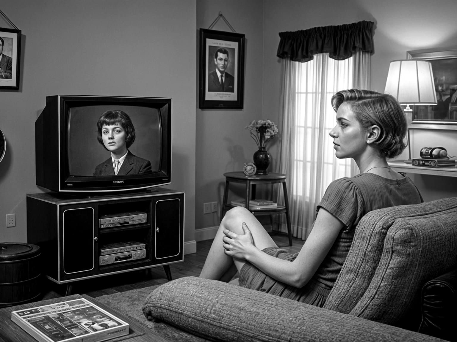Vintage Black and White Television from the 1960s