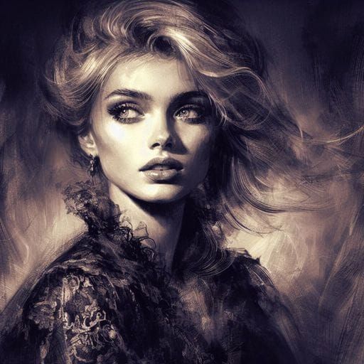 Dark Blond Princess in Gothic Art Style