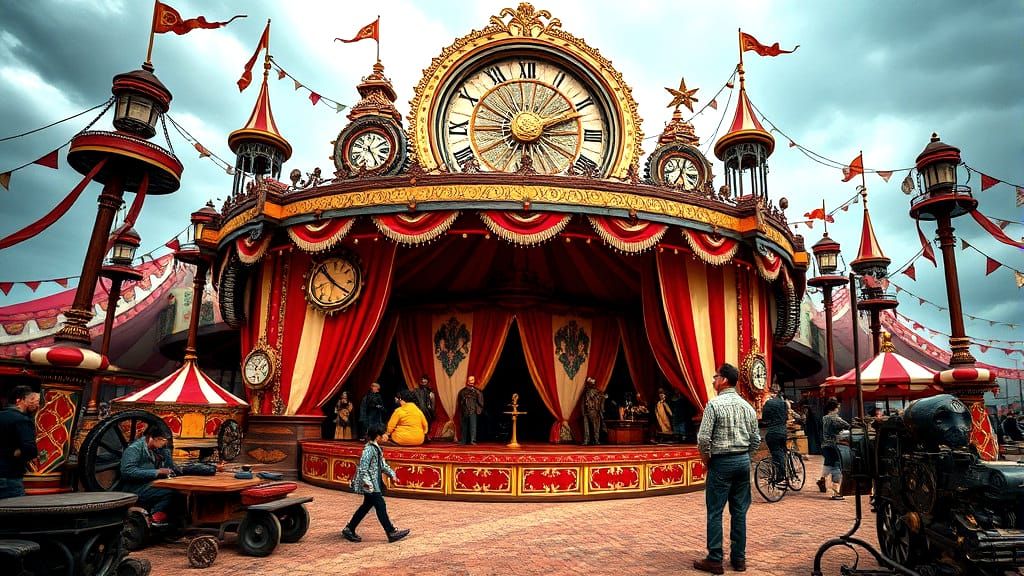 Steampunk Circus Powered by Clockwork Mechanisms