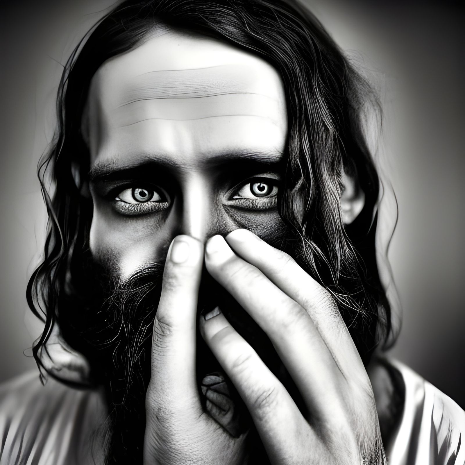 Jesus Portrait After Rave, Street Photography Style