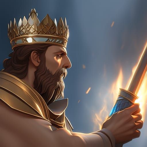 King David Portrait in Hyperdetailed Style