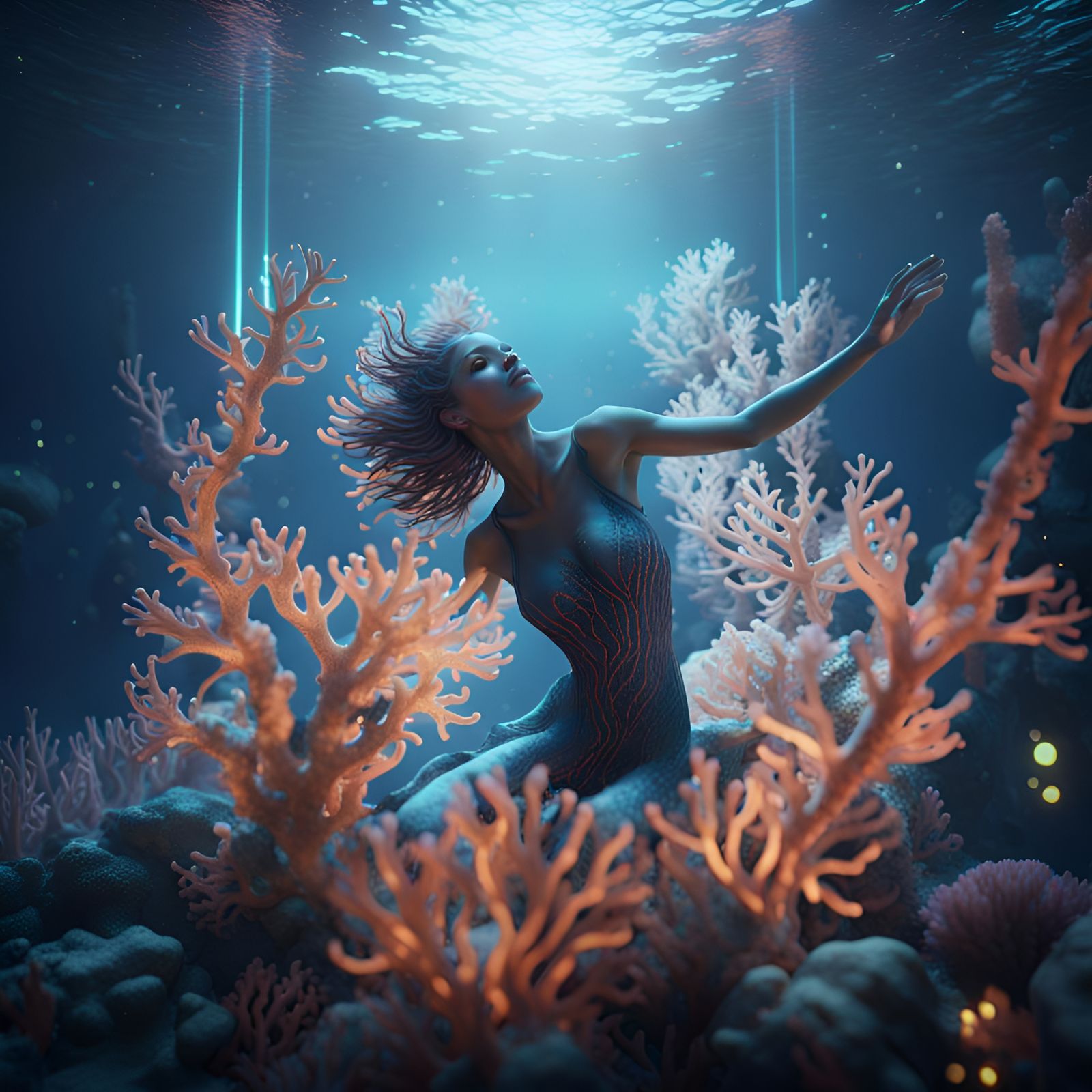 Mesmerizing Underwater World with Luminous Corals