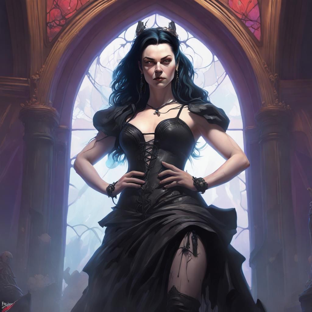 Gothic Rock Singer Portrait in Romantic Concept Art Style