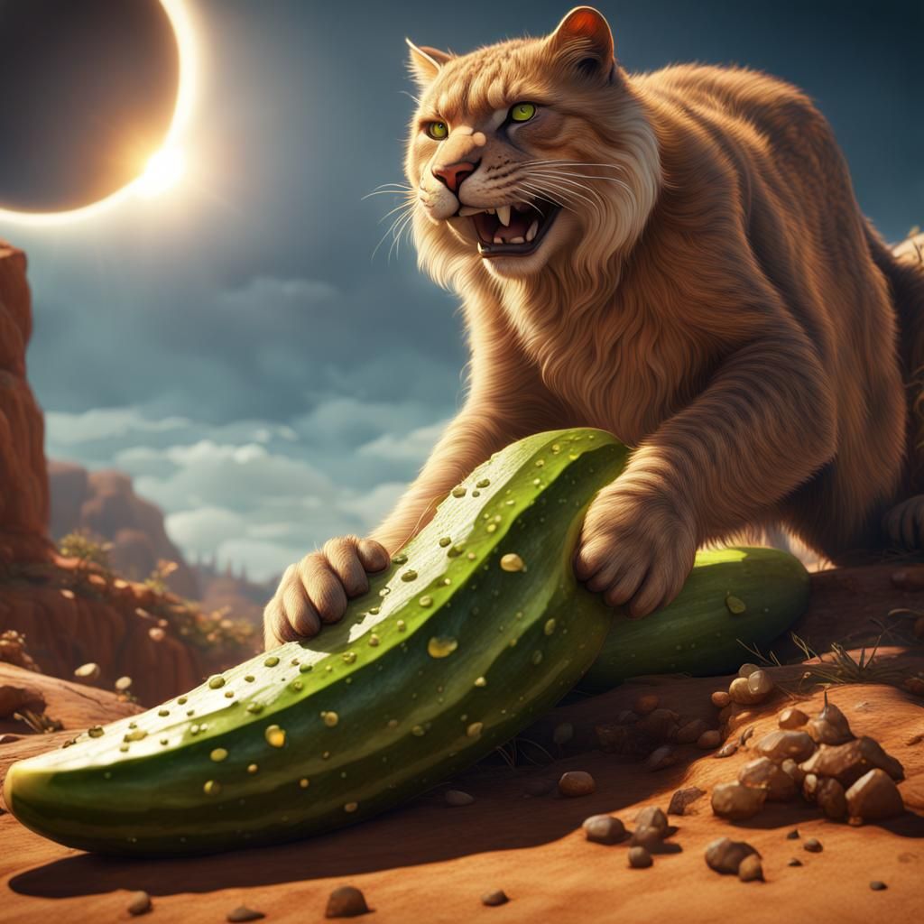 Surreal Cat on the Sun: Detailed Matte Painting