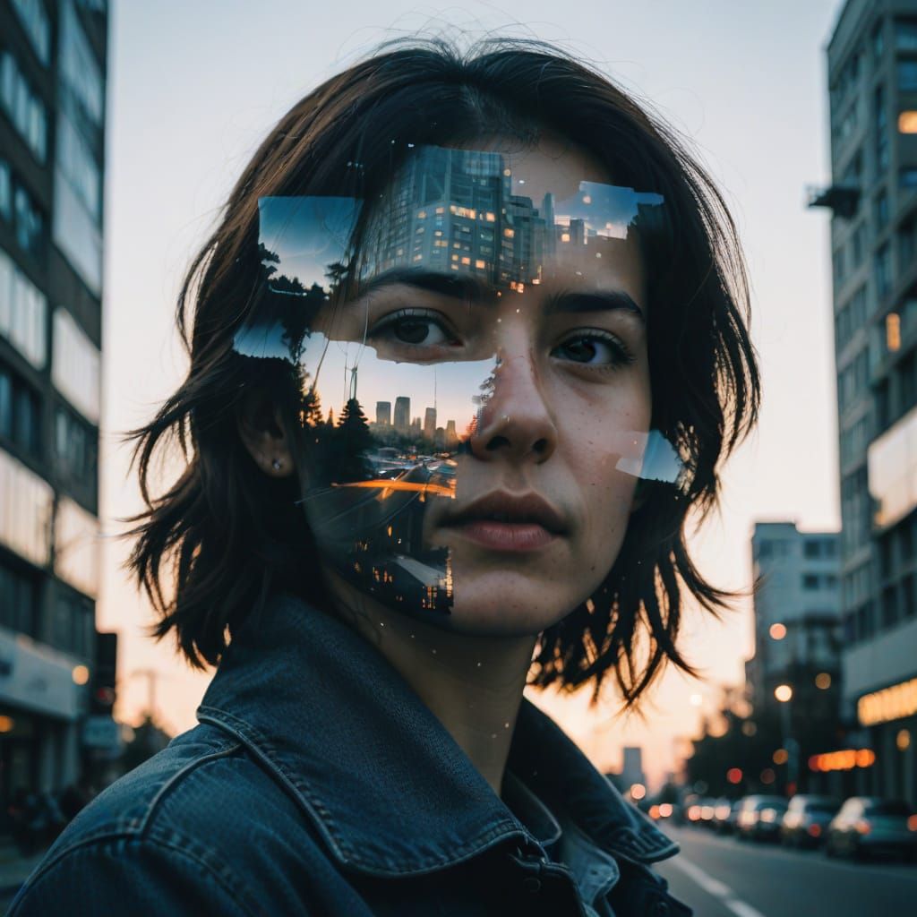 Double exposure In the city