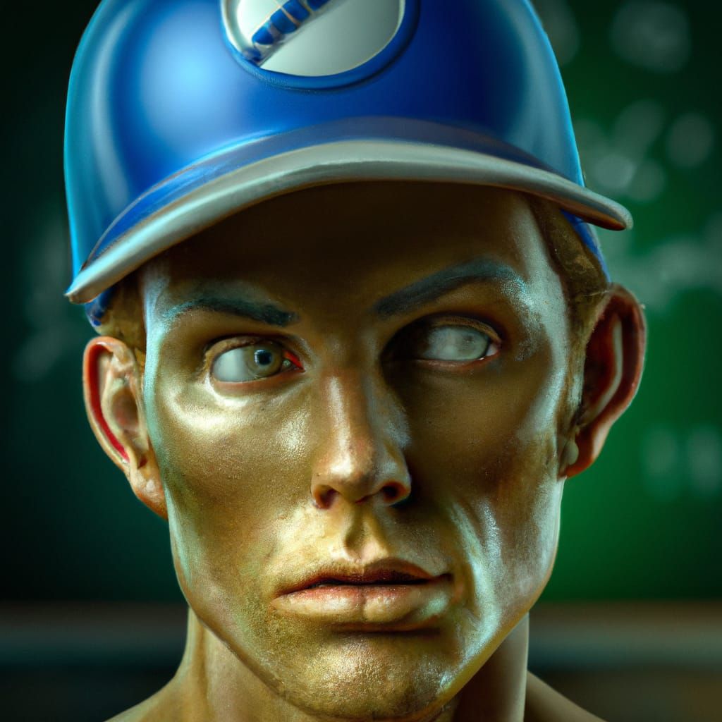 Futuristic Alien Baseball Player in Sci-Fi Style