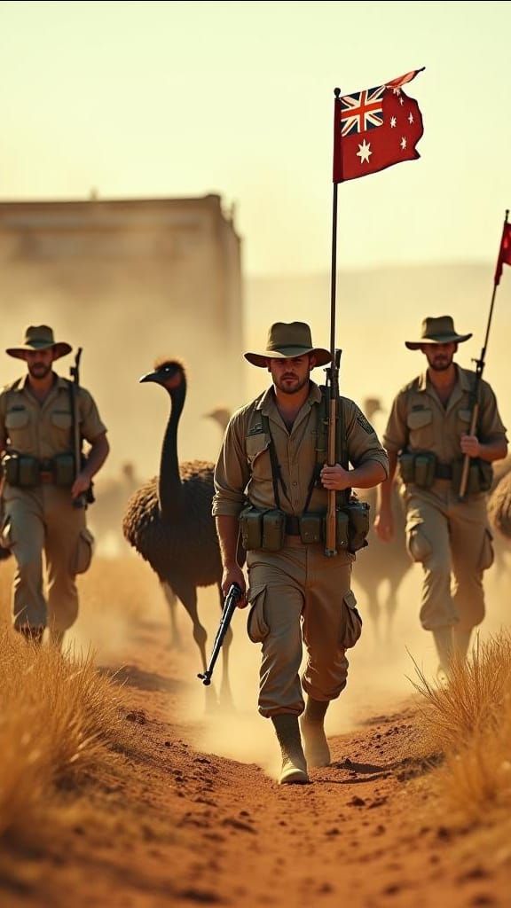 Epic Battle: Australian Army vs. Emus in Field