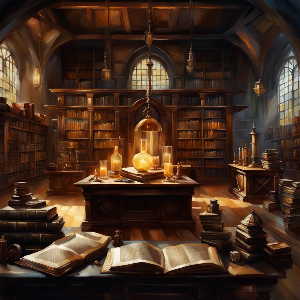 Enchanting Alchemy Lab Hidden in Ancient Library