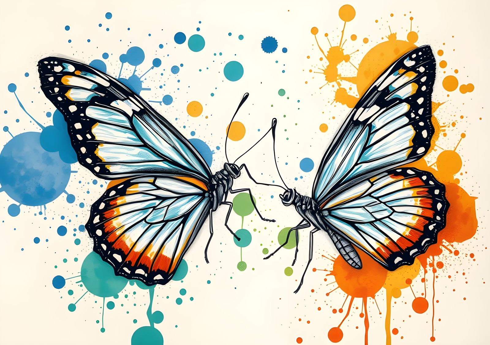 Ink Splatter Art: Hyperdetailed Butterfly Drawing