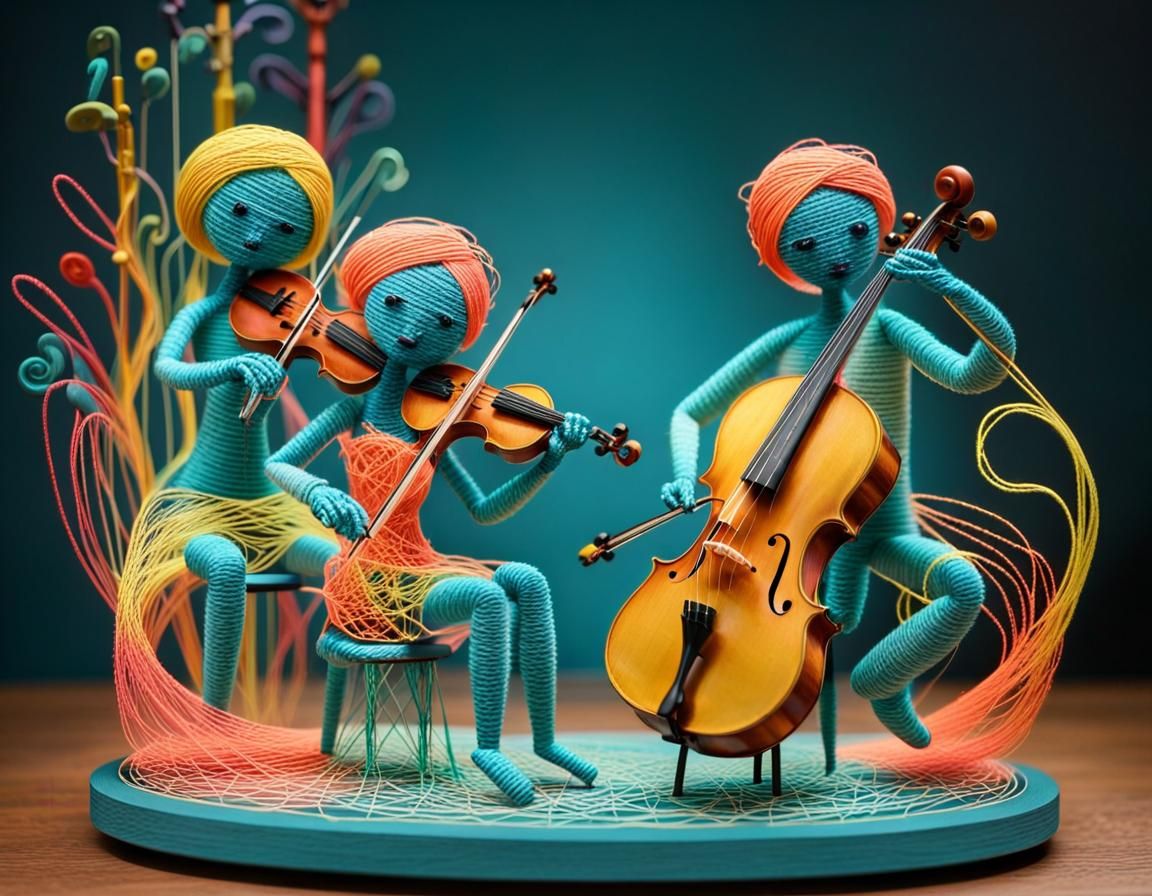 Whimsical Stop-Motion Animation of String Art Characters
