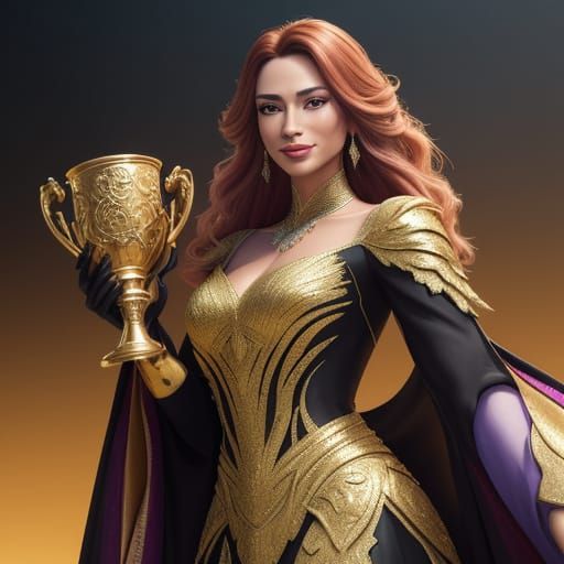 Glamorous Woman Wins in Vibrant Evening Light