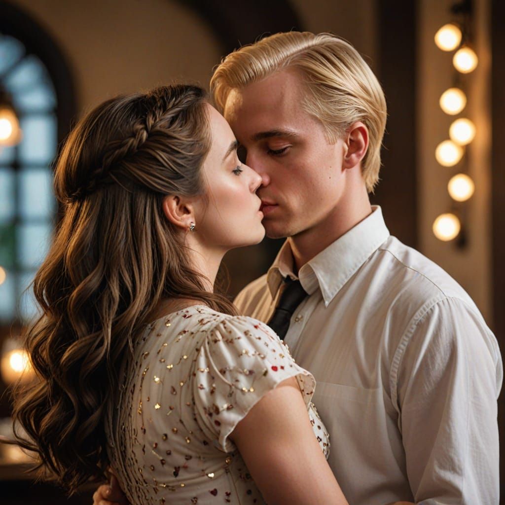 Tender Valentine's Day Moment Between Two Lovebirds in a Rom...